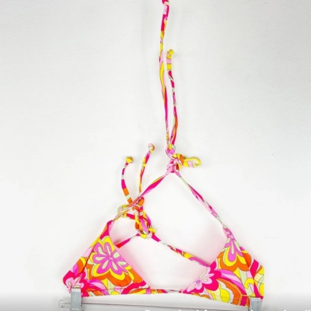 Frankie’s Bikinis Retro Floral Pattern Bikini Top Size XS